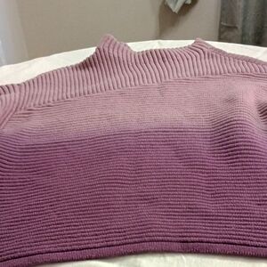Chico's Gradient Purple Cowl Neck Sweater